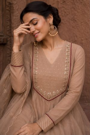 Mul Chanderi Anarkali - Image 4