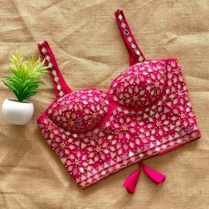 Beautiful Handwork Mirror Blouse - Image 9