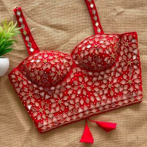 Beautiful Handwork Mirror Blouse - Image 7