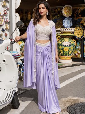 Embroidered Cape-Style Drape Set - Image 3
