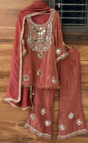 Shimmering Elegance with Mirror-Work Charm - Image 4