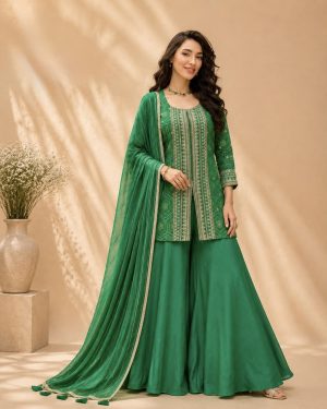 Elegant Simar Silk Sharara - Image 3