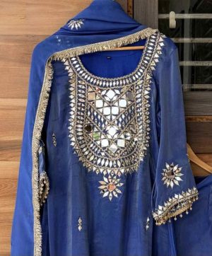 Shimmering Elegance with Mirror-Work Charm - Image 8