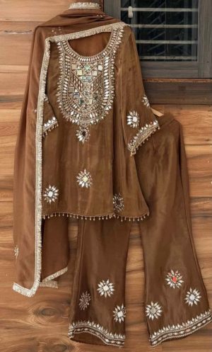 Shimmering Elegance with Mirror-Work Charm - Image 7