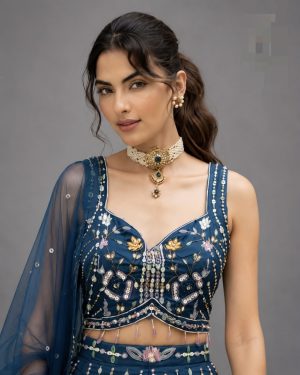 Handworked Dola Silk Lehenga - Image 2