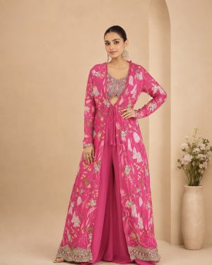 Elegant Chinon Jacket Set - Image 3