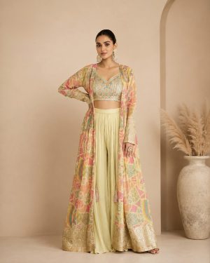 Elegant Chinon Jacket Set - Image 2