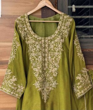 Raw Silk Designer Sharara - Image 11