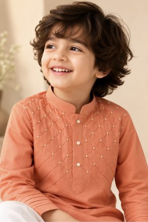Ethnic Linen Kurta Pant with beadwork - Image 6