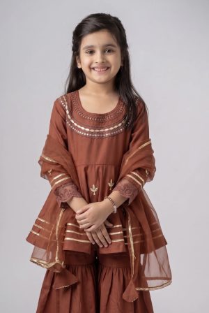 Girls Ambar Kurti and Sharara Ethnic Set - Image 3
