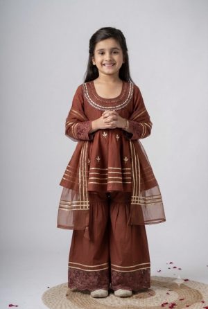 Girls Ambar Kurti and Sharara Ethnic Set - Image 2