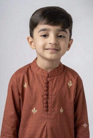 Boys Ambar Kurta Pant Set - Image 4