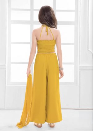 Georgette Halter Top with Palazzo & Dupatta - Image 8