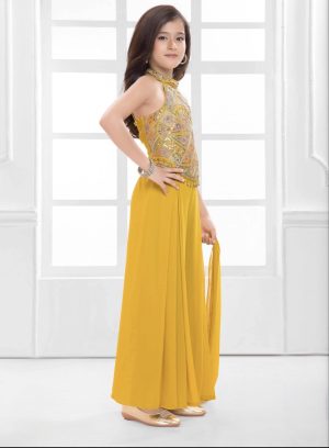 Georgette Halter Top with Palazzo & Dupatta - Image 7