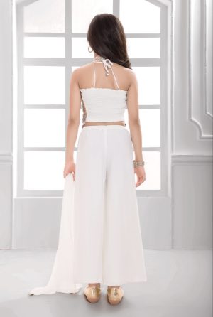 Georgette Halter Top with Palazzo & Dupatta - Image 12