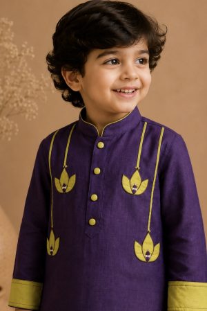 Lotus Mul Chanderi Kurta-Pant Set - Image 3