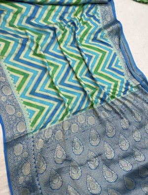 Pure Khaddi Chiffon Banarasi Saree with Zari Work - Image 6