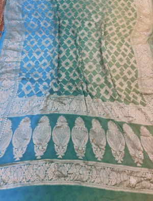 Beautiful Banarasi Khaddi Chiffon Saree - Image 6