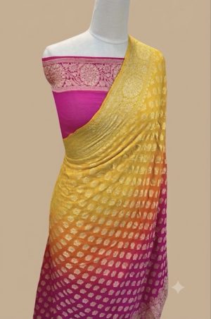 Beautiful Banarasi Khaddi Chiffon Saree - Image 1