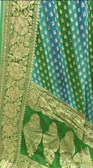 Beautiful Banarasi Khaddi Chiffon Saree - Image 8