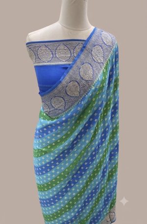 Beautiful Banarasi Khaddi Chiffon Saree - Image 1