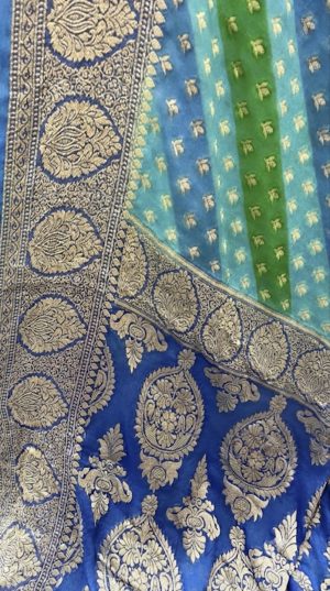 Beautiful Banarasi Khaddi Chiffon Saree - Image 5