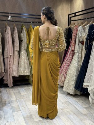 Georgette ready-to-drape Saree - Image 5