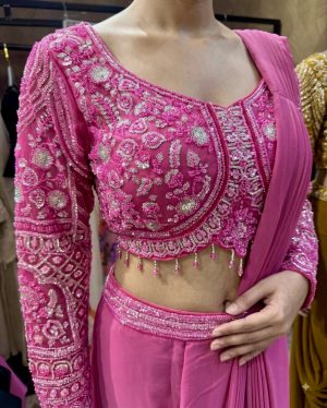 Georgette ready-to-drape Saree - Image 2