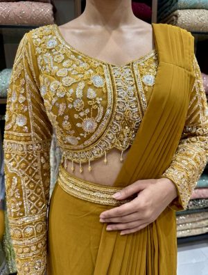 Georgette ready-to-drape Saree - Image 3