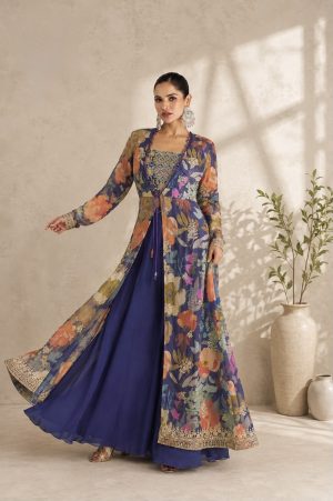 Elegant Chinon Jacket Set - Image 1