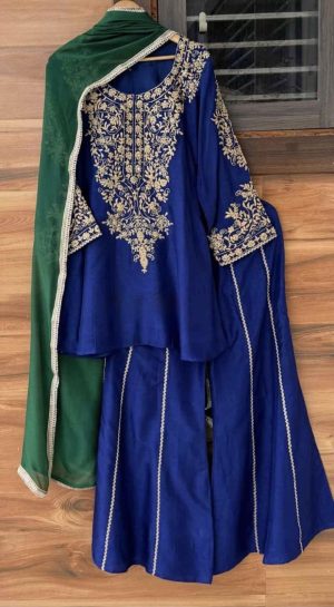 Raw Silk Designer Sharara - Image 2