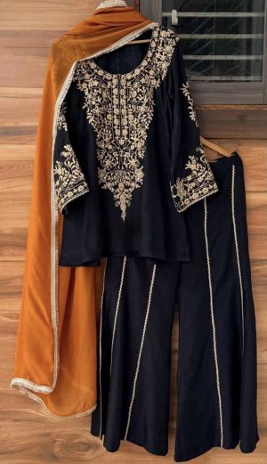 Raw Silk Designer Sharara - Image 6