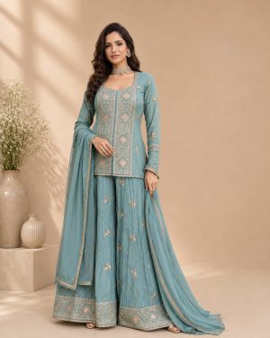 Elegant Simar Silk Sharara - Image 2