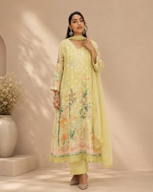 Floral Mul Chanderi Anarkali - Image 1