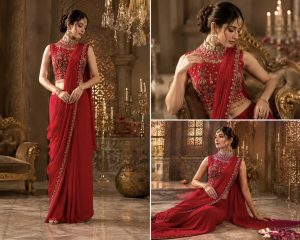 Chinnon Silk Draped Saree Dress - Image 2