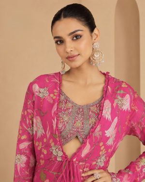 Elegant Chinon Jacket Set - Image 5