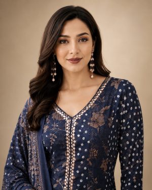 Elegant Printed A-Line Suit - Image 4