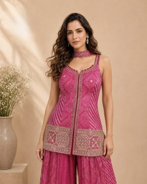 Elegant Simar Silk Sharara - Image 5