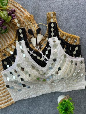 Pearl Mirror Designer Blouse - Image 1