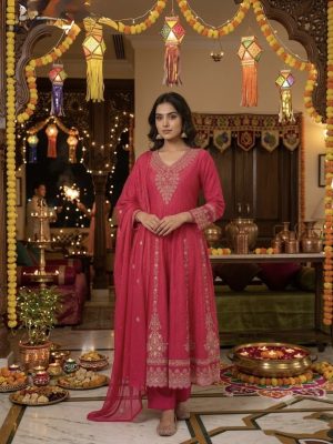 Cotton Schiffli Anarkali - Image 2
