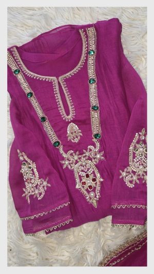 Elegant Cotton Embroidered Outfit - Image 2