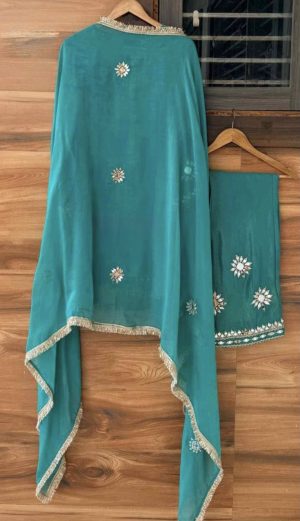 Shimmering Elegance with Mirror-Work Charm - Image 13