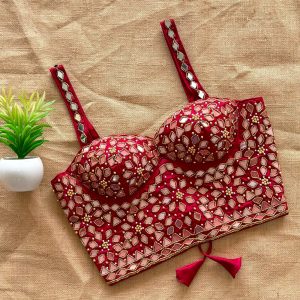 Beautiful Handwork Mirror Blouse - Image 11