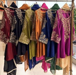 Raw Silk Designer Sharara - Image 21
