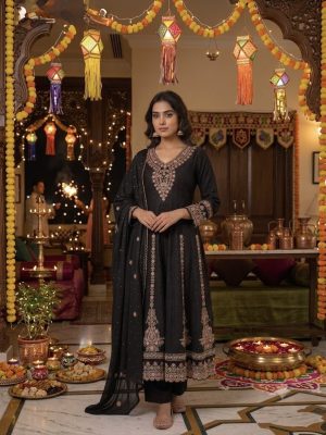 Cotton Schiffli Anarkali - Image 3