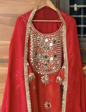 Shimmering Elegance with Mirror-Work Charm - Image 14